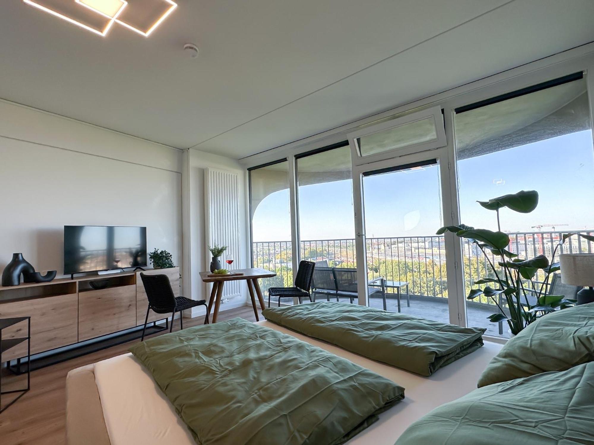 Helles Apartment mit tollem Blick über Augsburg Exterior foto