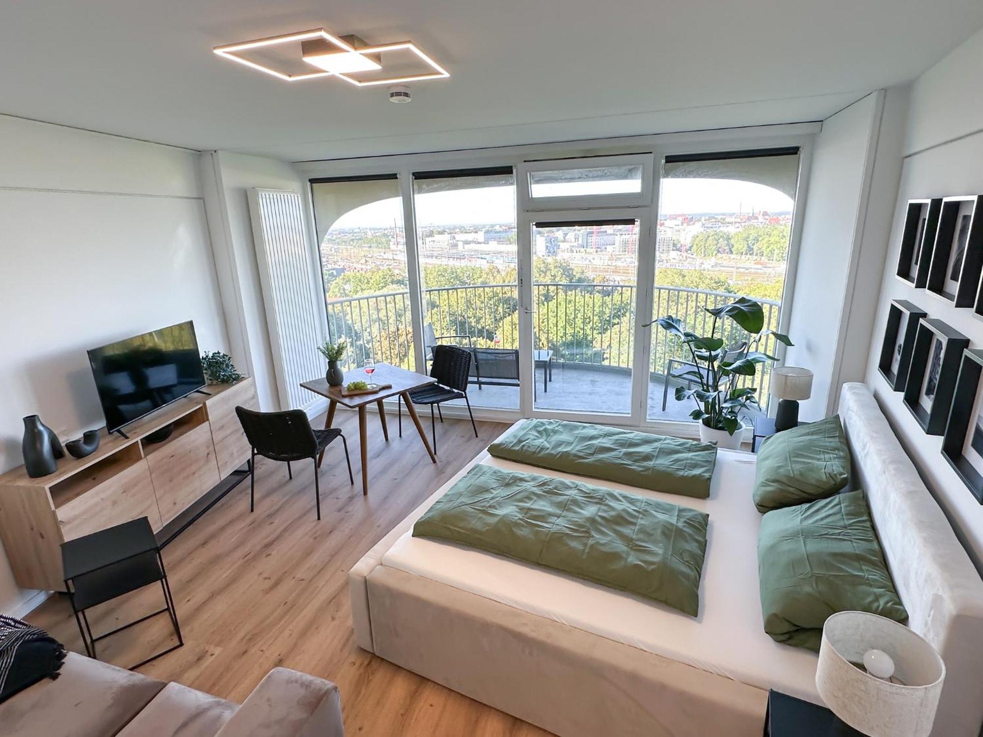 Helles Apartment mit tollem Blick über Augsburg Exterior foto